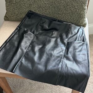 Women’s Vegan Leather Black Skirt